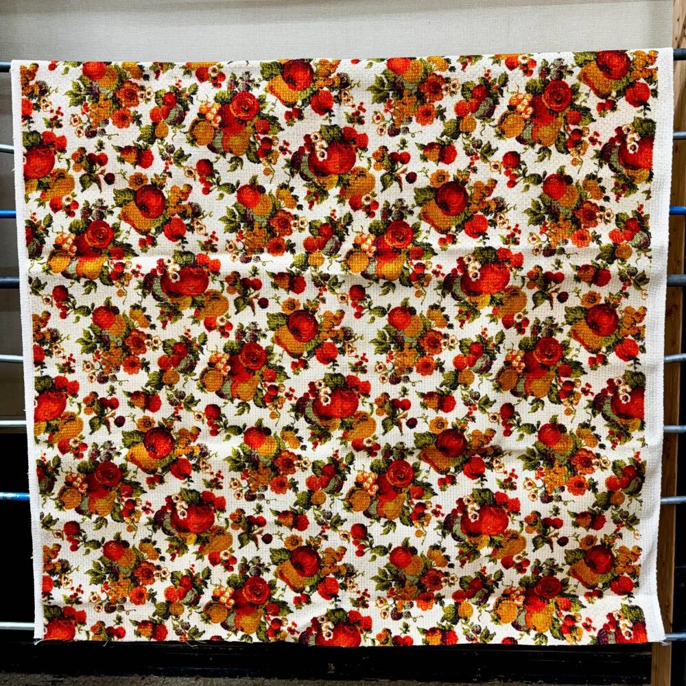 Floral Upholstery Burlap Cut Fabric, MCM Vintage - Picture 11 of 14